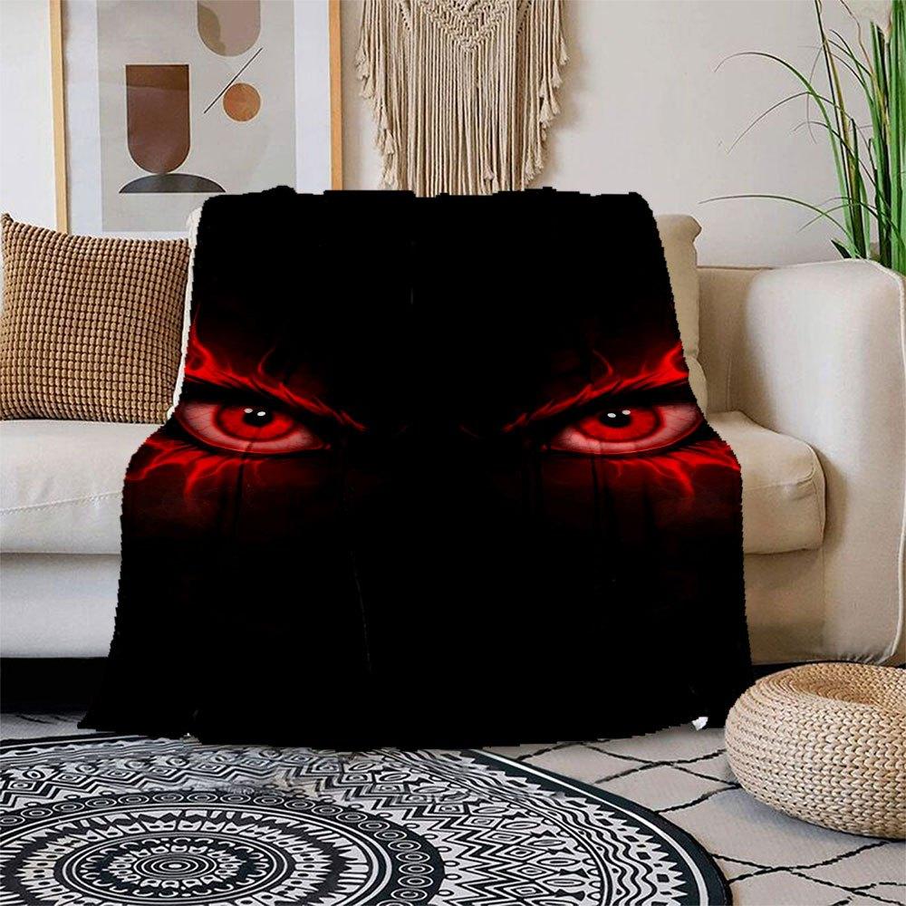 

Fiery Red Eyes Phone Wallpaper Blanket Flannel Throw Blanket for Sofa, Bed, Travel, Camping, Office 100x150cm