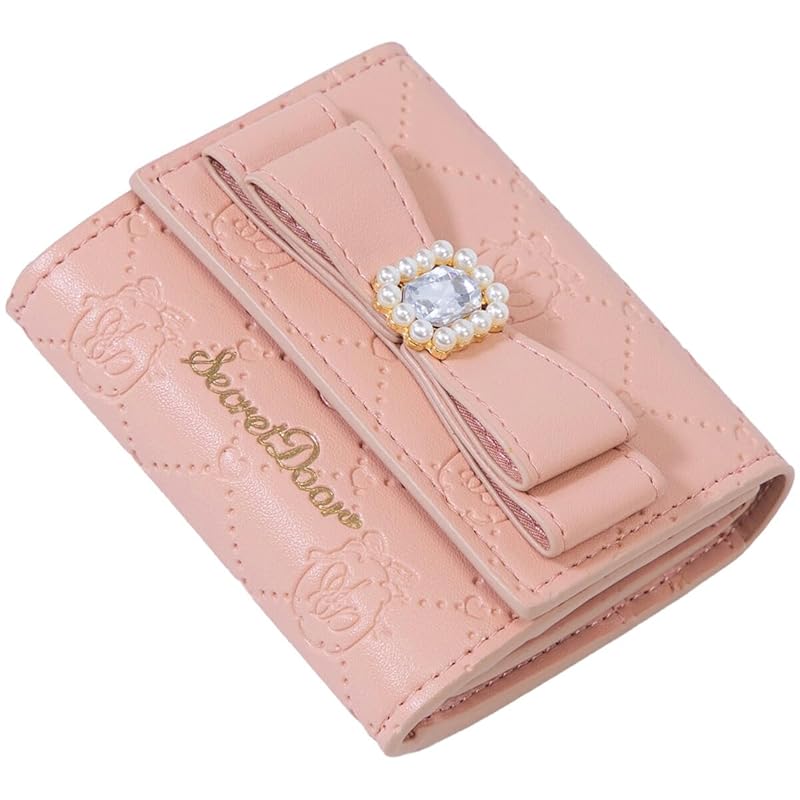 

[SecretDoor] pink trifold wallet ladies trifold wallet compact wallet mini wallet small wallet woman mini Popularity brand cute thin Thin compact