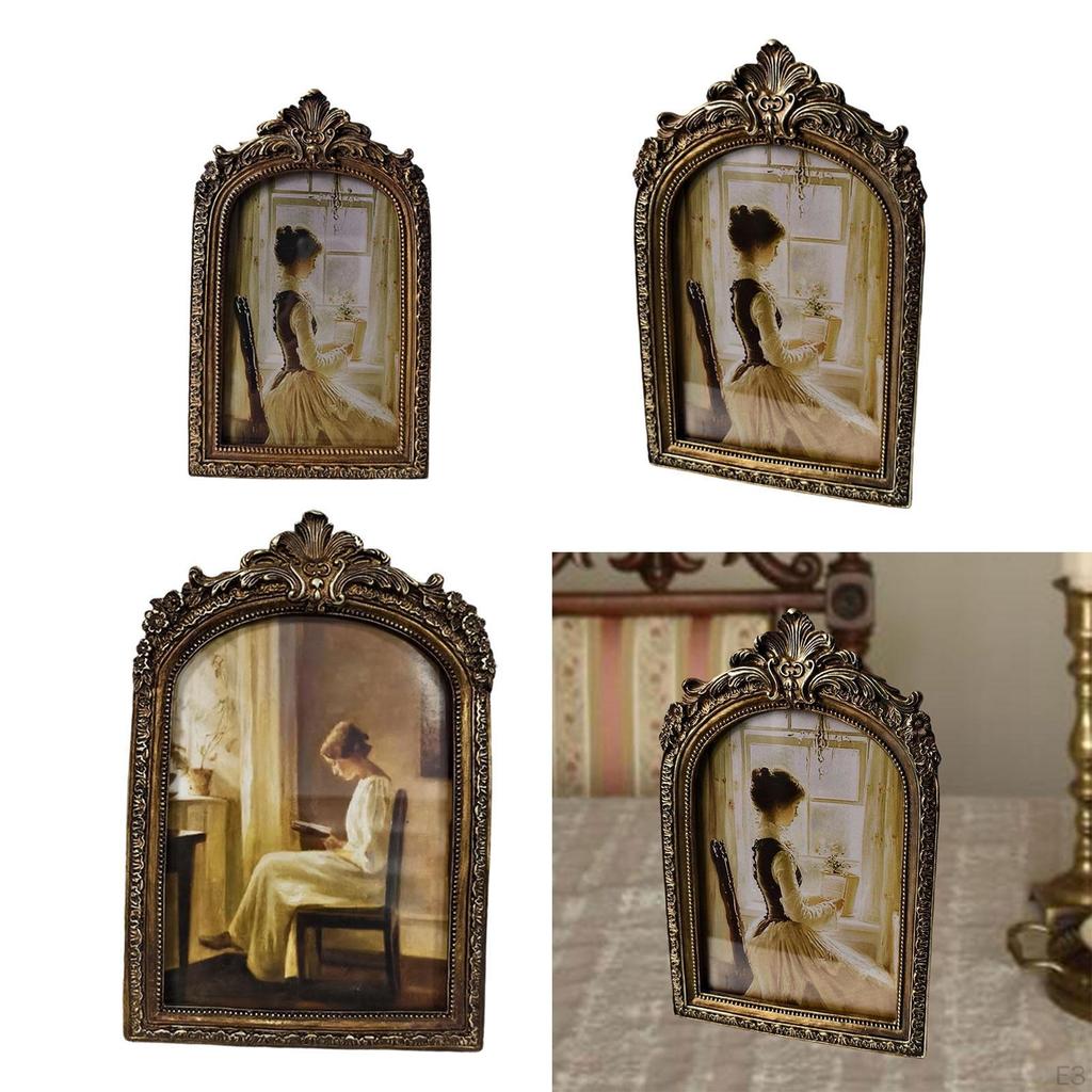 Antique Photo Decor Carved Resin European Tabletop and Wall Hanging Vintage Picture Frame for