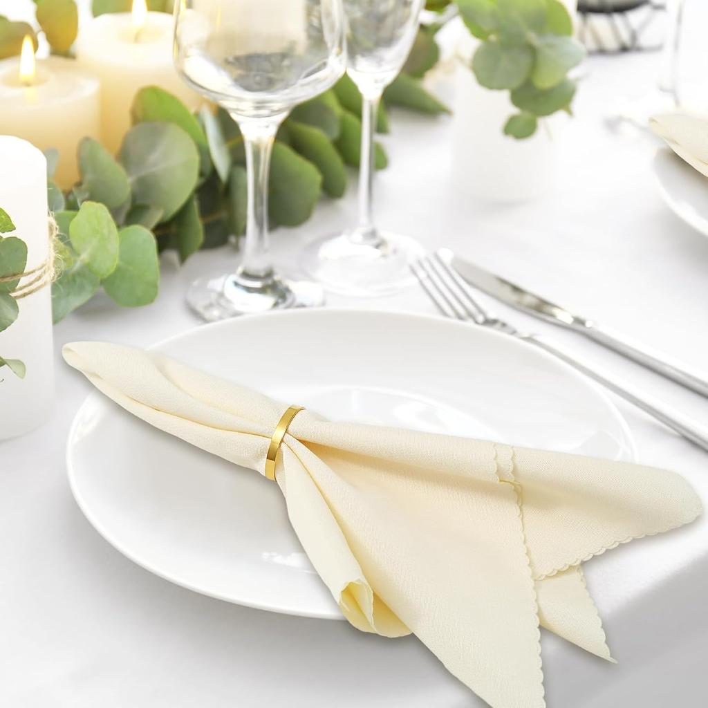 100Pcs Gold Metal Napkin Rings Stainless Steel Napkin Holders Round Metal Napkins Buckle for Wedding Christmas Party Dinner Table Setting Decor
