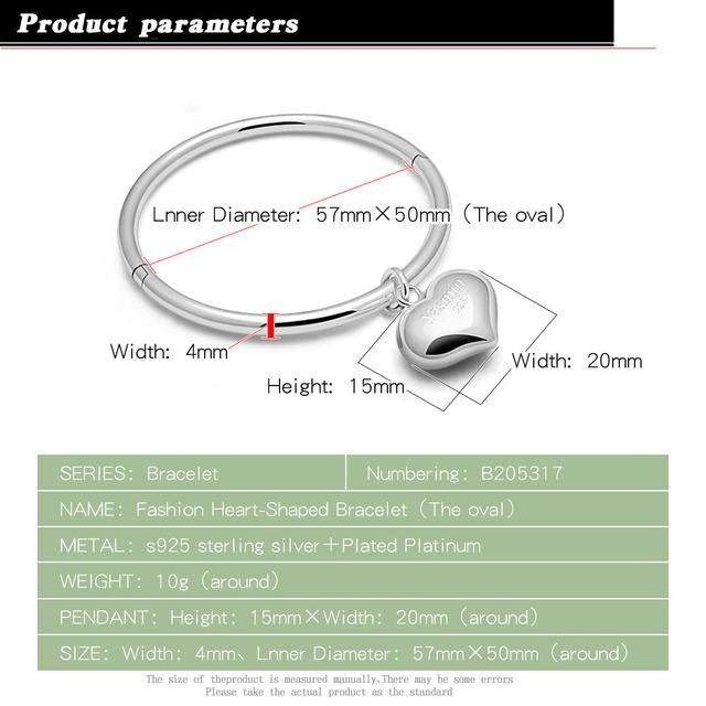 Nowy Minimalizm 100 % Srebro Próby 925 Bransoletka Damska Gładkie Bransoletki Mankiet Prosta Modna Drobna Biżuteria Prezent