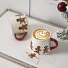 Christmas Gingerbread Man Ceramic Mug, Gingerbread Man Cookie Ski Shape Coffee Cup Suitable for Christmas Family Party Dinner Drinking Cup Coffee Cup 