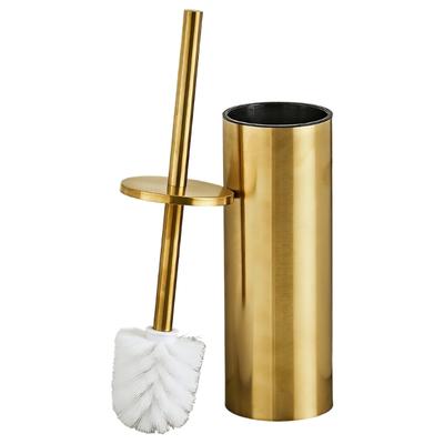 Elegant Gold Finish Steel Toilet Brush Set with Holder Featuring Rusts Proof Designs Brush Holder for Luxury Bathrooms