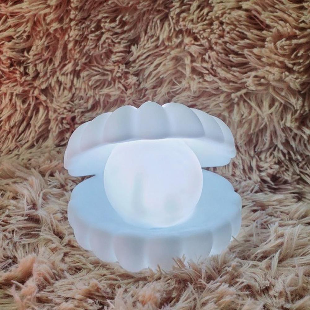 Neu Keramik Shell Perle LED Nachtlicht Streamer Fee Shell Nordic Nacht Lampe Nacht Wohnkultur Schlafzimmer Nacht