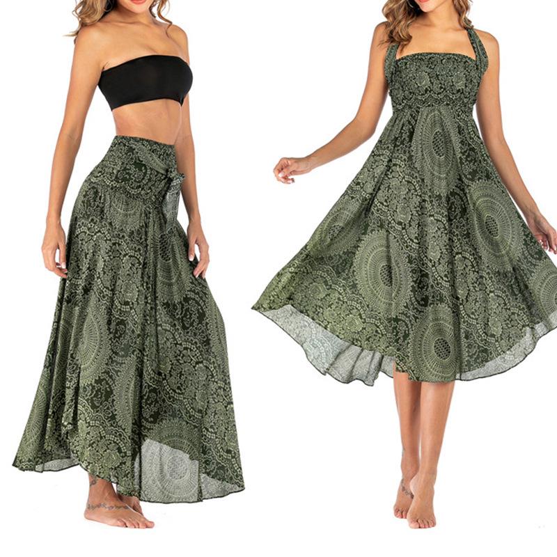 Bohemian Cross-Border Beach Dress: Thai-European-American Style, Two-Wear with Large Hem