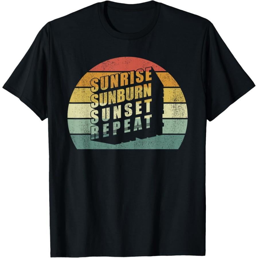 Винтажная футболка с надписью Sunrise Sunburn Sunset Repeat в стиле кантри для мужчин, женщин, детей S