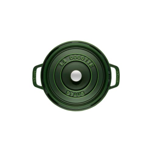 Staub Pico Cocotte Round, Basil Green, 28cm, Large, Double-Handled Cast Iron Enamel Pot, Induction Compatible [Official Japanese Product] La Cocotte R