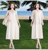 2025 New Fashion High-End Women's Camisole Lace Blouse and Mid-Length Dress Set