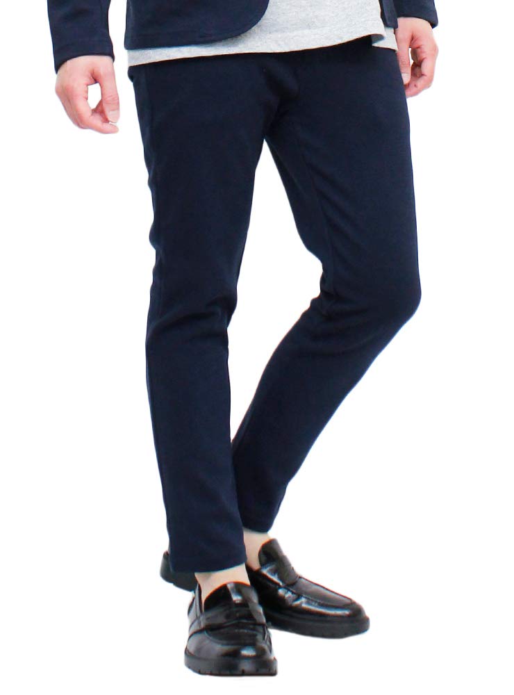 

One Colors Men s Tapered Pants, Plus Size, Stretch Calze Material, Slim Fit, Size 4L, Navy