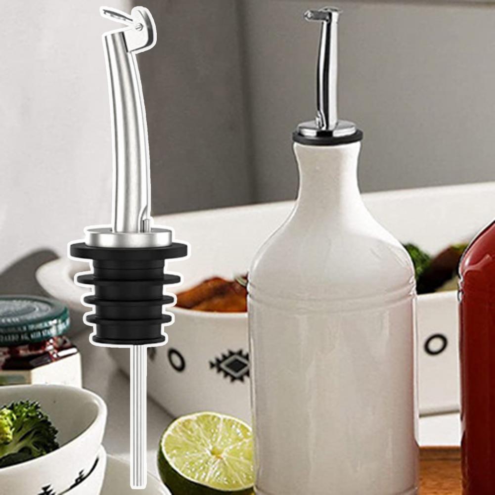 4Pcs Wine Pourer Stainless Steel Alcohol Liquor Oil Spouts Bottle Dispenser Wine Bottle Stopper with Cap Wine Accessories