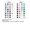 2 Sheets Summer Color Cards Double-Sided Palette with 24 Circular Color Blocks Color Analysis Template Cards Portable Personal Color