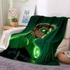 1pc Green Lantern Blanket Lightweight Flannel Throw For Sofa, Bed, Travel, Livingroom, Office, Couch, Chair, And Bed