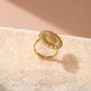 Golden Plated Sunflower Open Adjustable Ring for Women Elegant Statement Jewelry Gift