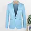 Men Casual Suit Jacket Lapel Long Sleeve One Button Pockets Slim Fit Blazer Solid Color Business Suit Coat Workwear