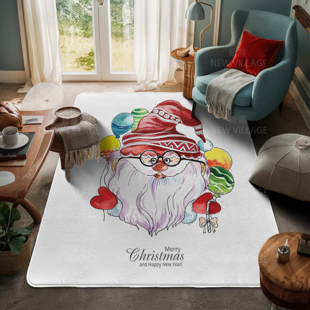 House Entrance Carpet Home Door Mat Living Room Bath Foot Bathroom Non-slip Water Absorption Rugs Bath Merry Christmas Winter