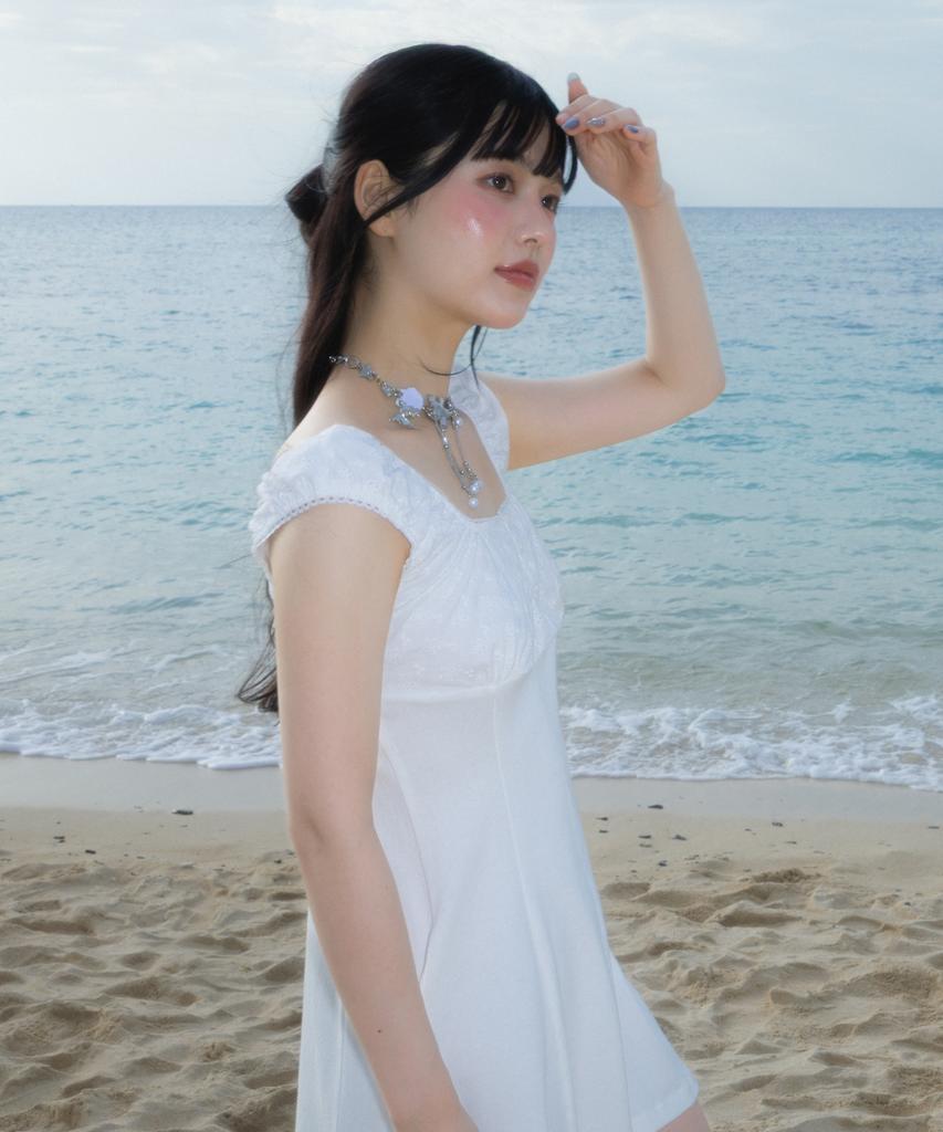 ROSEFRANTZ Flower Punching Mini Dress [Ivory]