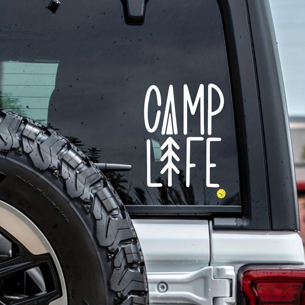 Matte Waterproof Irregular Vinyl Decal Camp Life Graphic Sticker Fit Car RV Camper Outdoor Camping Vehicle Body Window Decor