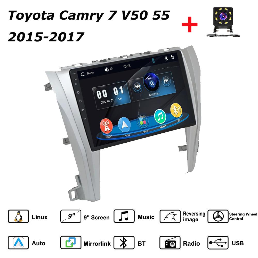 

Car Radio Multimedia MP5 Player Head Unit Stereo BT For Toyota Camry 7 V50 55 2015-2017