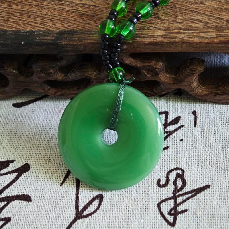 Přívěsek Draka ze zeleného jaspisu a bílého nefritu - Unisex Imitace Hetianského nefritu