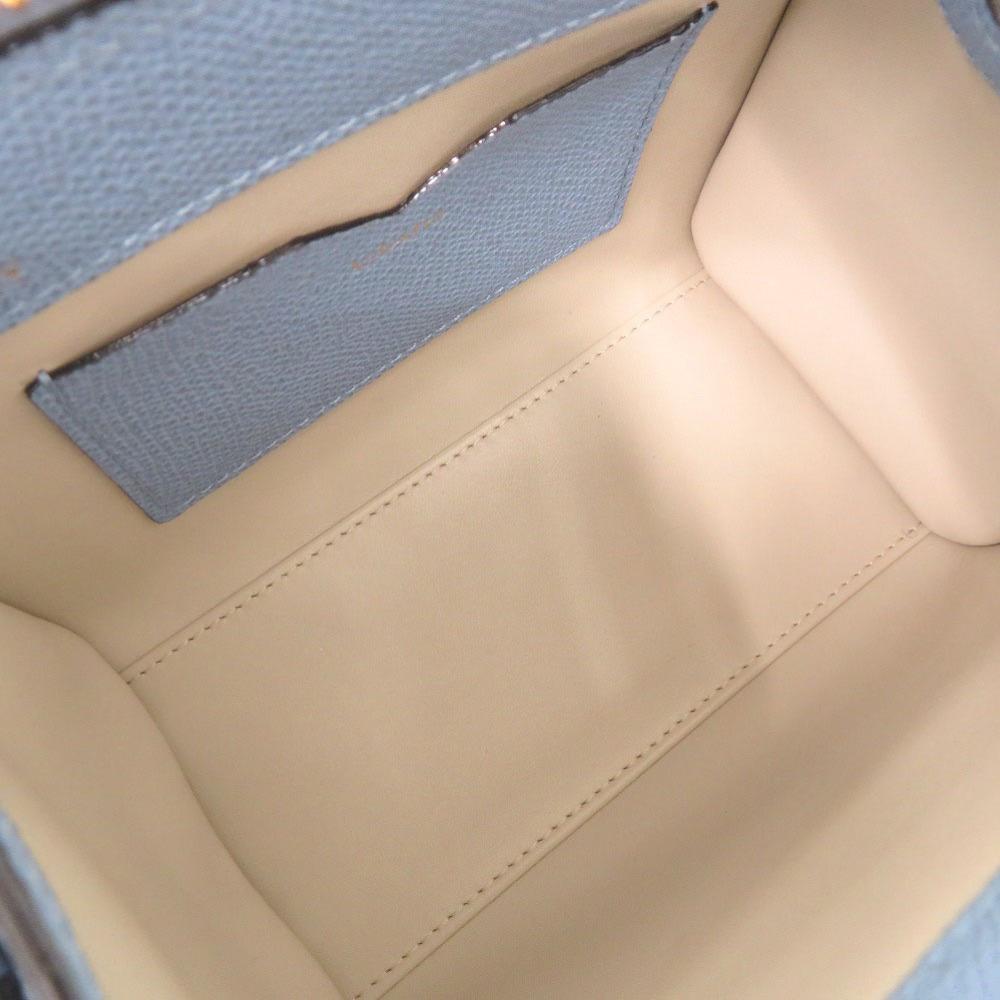 Used AUTHENTIC Valextra V5L30 2WAY Babila Micro Hand Bag blue Leather
