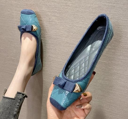 

Модные туфли-дуду с квадратным носком для женщин 2024 новый год высокое качество натуральная кожа мягкая подошва большой размер 41 синий