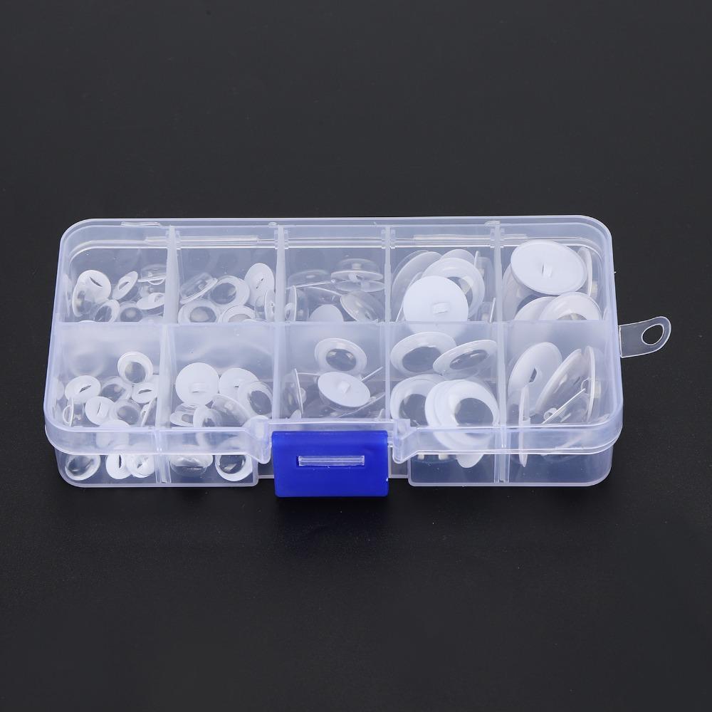 100pcs Black and White Sew On Plastic Eyes Assorted Size DIY Craft Eyes Kids DIY Craft