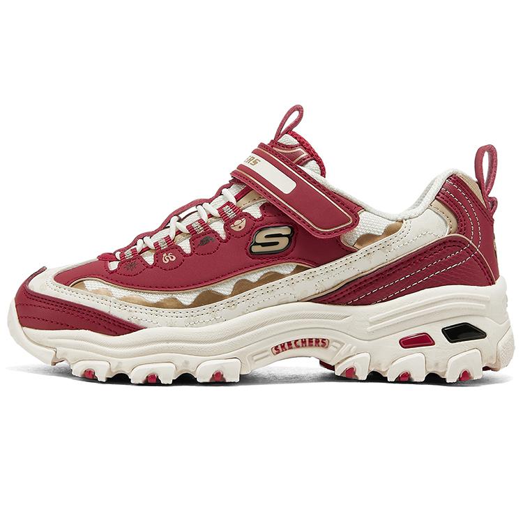 Skechers Synthetic Leather Fashion Versatile Durable Low-Top Casual Shoes Kids sneakers Red 319061L-RDBK 28.5