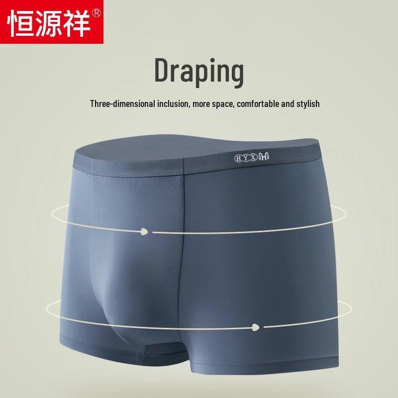 Hengyuanxiang Men's Plus Size Ice Silk Boxer Briefs