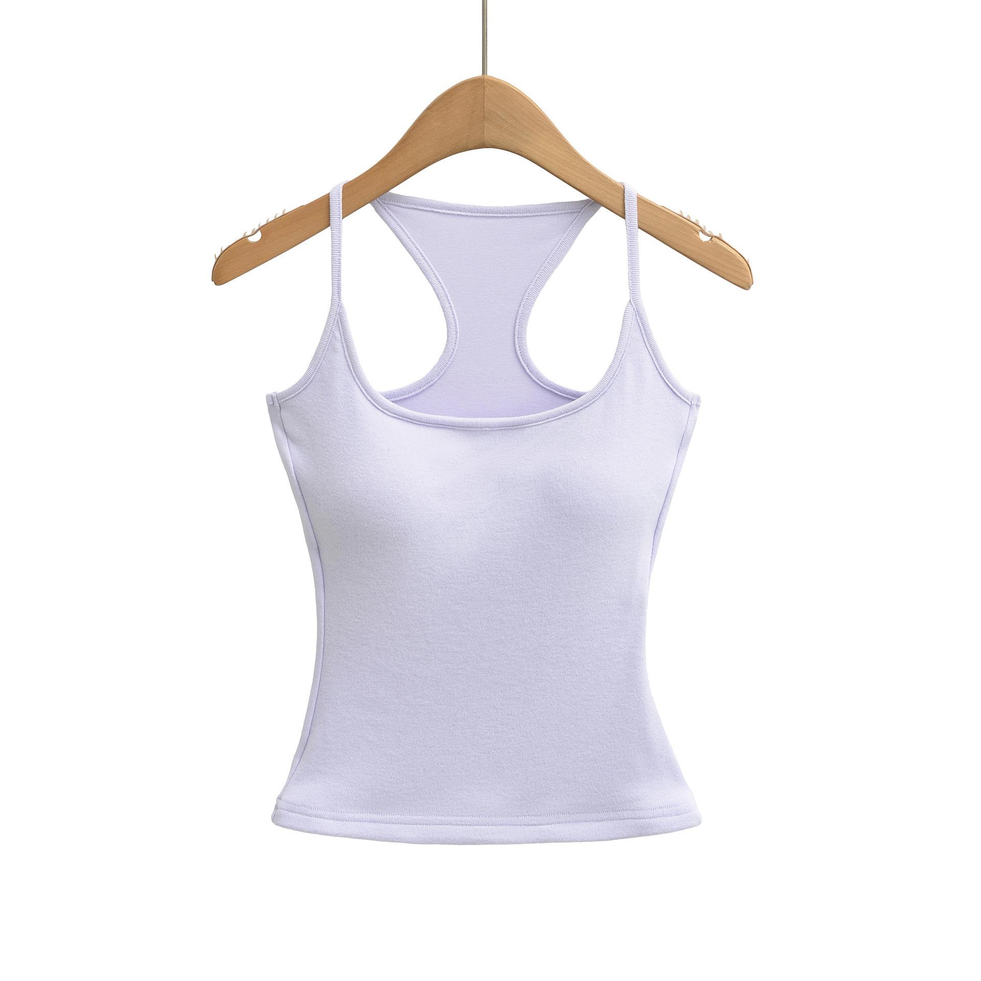 

Spicy Girl Slim Fit Fleece Racerback Vest with Chest Pads - Women s Casual Sleeveless Top Large фіолетовий
