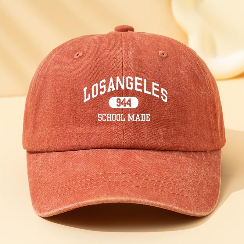 A Unisex Fashionable and Versatile LOSANGELES  SCHOOL MADE Printed Baseball Cap a Classic Vintagewashed Lightweight Outdoor 1pc