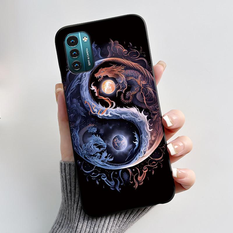 For Nokia G21 G11 Plus Case Cute Love Rabbit Cartoon Black TPU Silicone Soft Cover For NokiaG21 G 11 G11Plus Bumper Phone Case