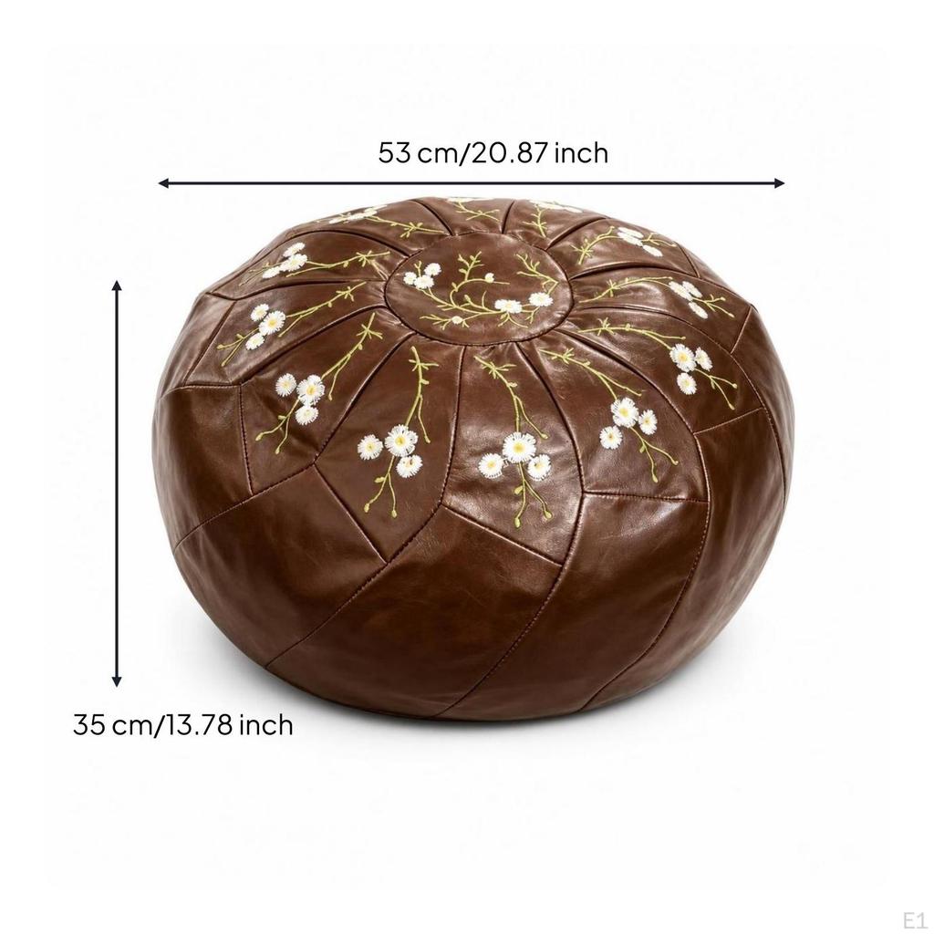 Storage Ottoman Embroidery Round Footstool