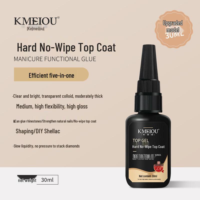 Nail Art Super Gel: Strengthening Base & No-Wipe Top Coat for Salons