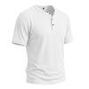 Men Retro Casual Ribbed Henley Short Sleeve Sports T Shirt