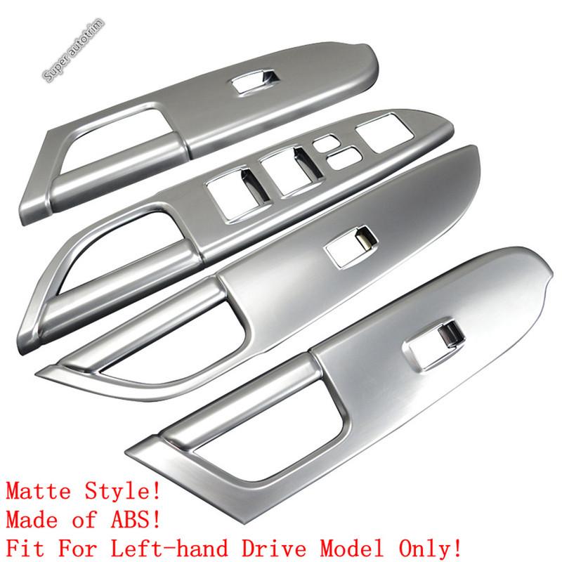Car Inner Door Armrest Window Switch Control Panel Cover Trim For Mitsubishi ASX 2014 - Carbon Fiber Accessories Interior