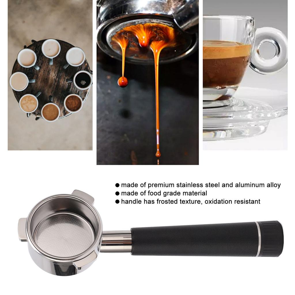 Coffee Portafilter Stainless Steel Bottomless 54mm 3 Ears Coffee Machine Accessories for Breville 8 Series Black/White