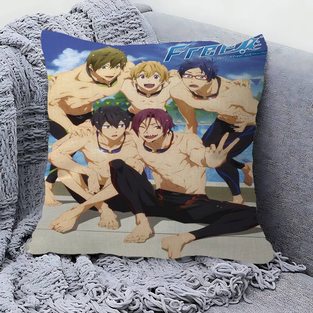 Anime Free Iwatobi Swim Club Cushion Cover Car Throw Pillow Case For Sofa Car Christmas Gift xcm xcm