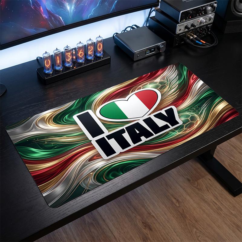 Italy Football Crest Mouse Pad, Extended Non Slip Rubber Desk Mat for Gaming Office Laptop Fan Gift
