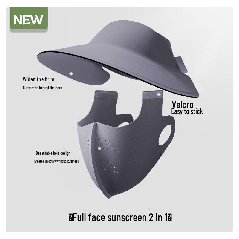 Women's Seamless Sun Protection Hat: Large Brim, Hollow Top for Cycling In Spring and Summer