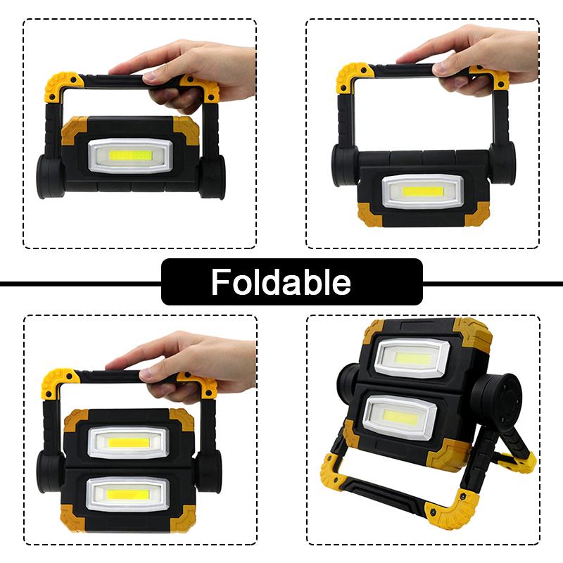 150W 5000mAh LED Folding Portable Light USB Charger COB Butterfly Work Light Outdoor Emergency Camping Floodlight