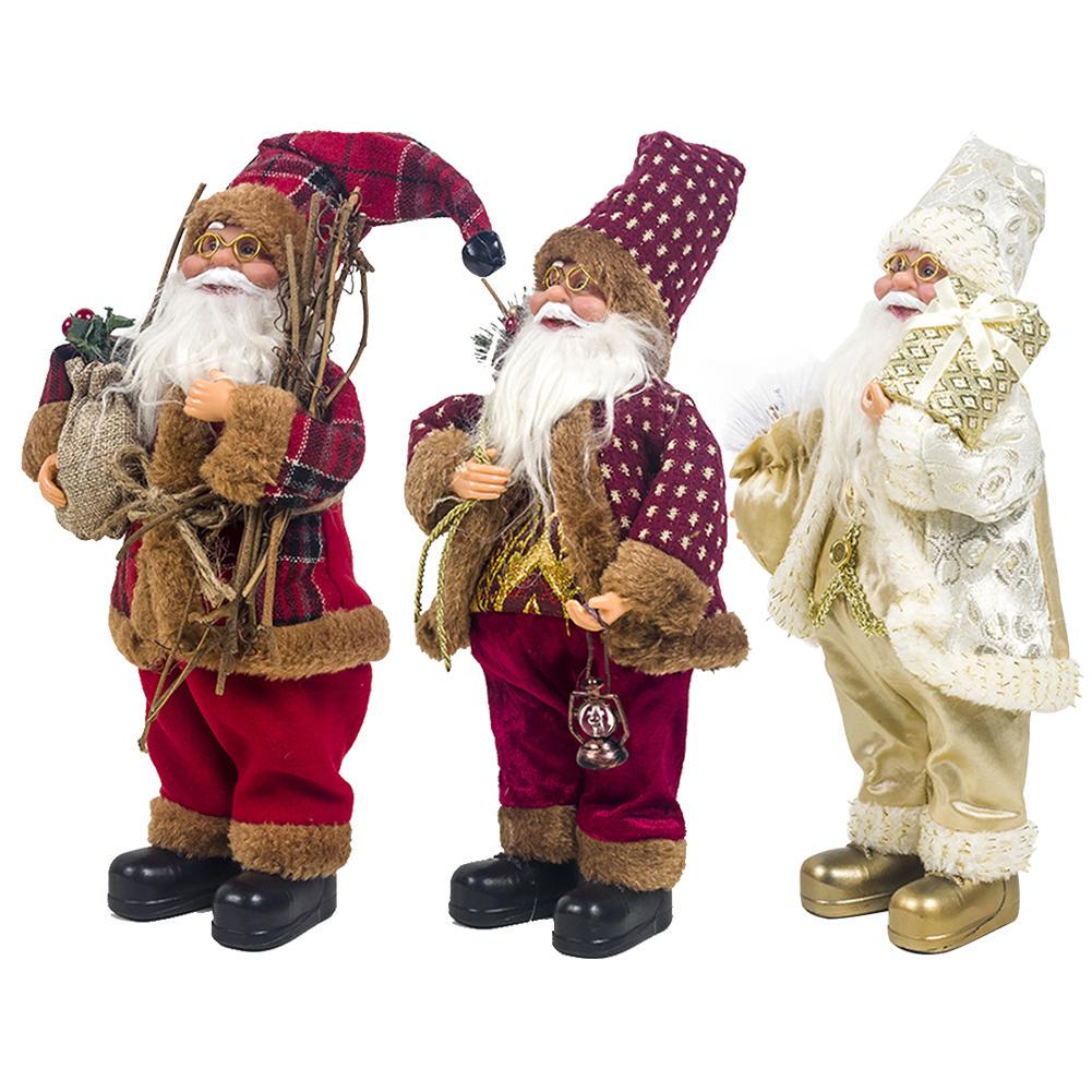 30cm Christmas Decoration for Home Santa Claus Doll Navidad Party Decor Xmas Ornaments New Year Gift
