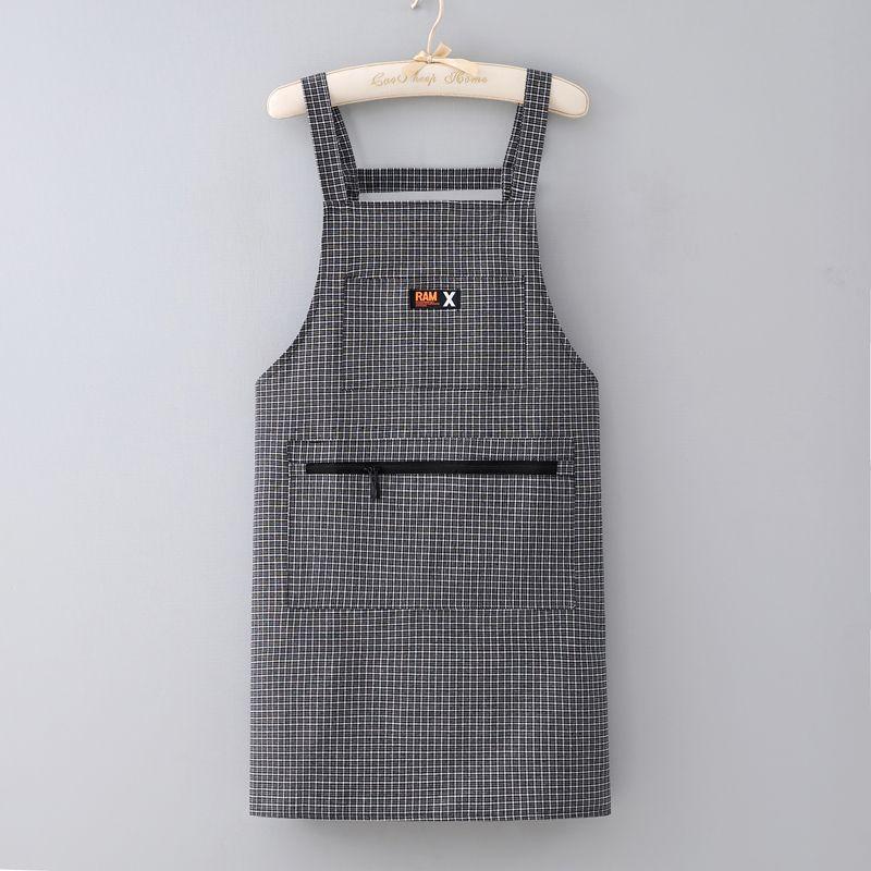 Thick-walled Multi-pocket Adjustable Breathable Apron for Kitchen and Household Use. Fashionable and Durable Workwear. Black, single pack