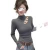 Women's Slim Fit Winter High Neck Brushed Cotton Long Sleeve Top