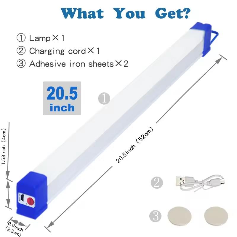 

Светодиодная перезаряжаемая лампа USB 5V аварийное освещение кемпинг магнитный портативный светильник ночной рынок уличный транспорт жесткий провод 52cm【80W】 белый