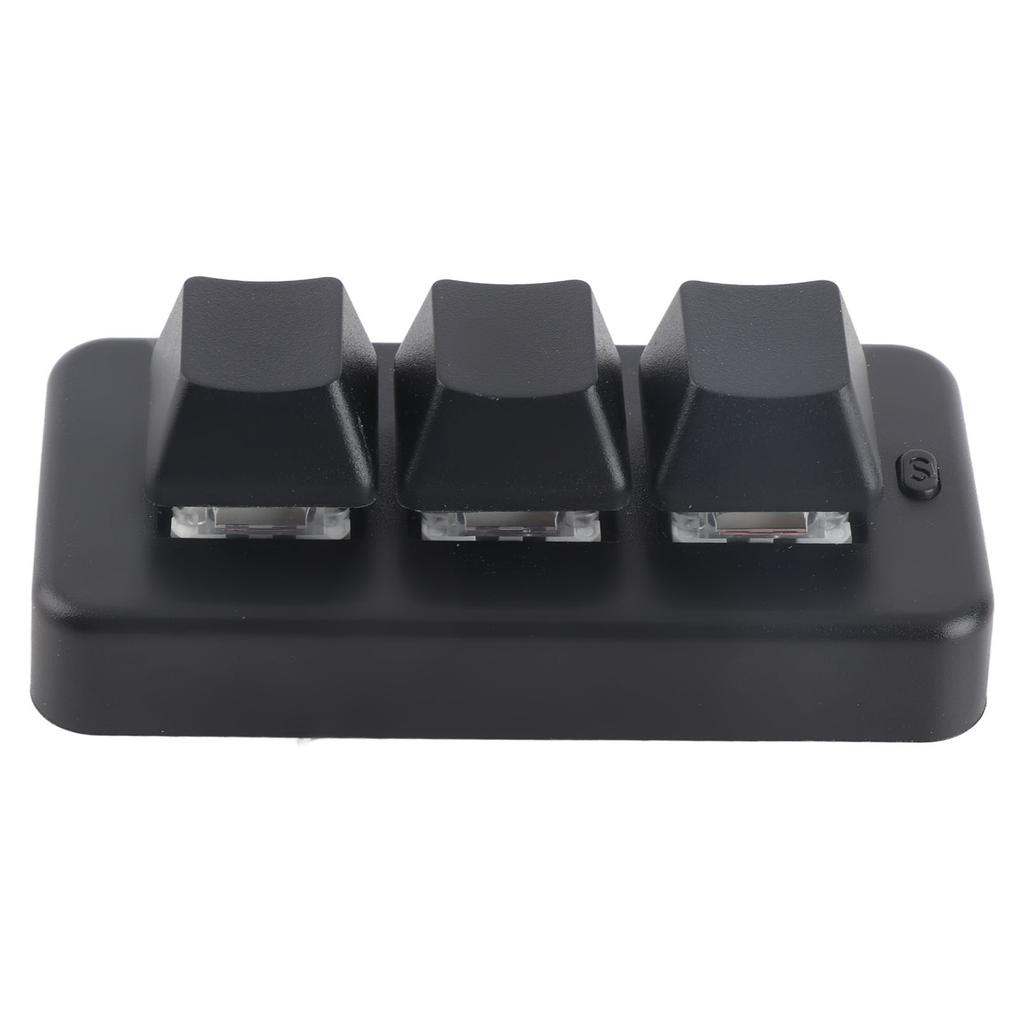 3 Key Keypad RGB Backlit 3 Keys USB Interface Mini Mechanical Programmable Plug and Play Macro Keypad for Computer