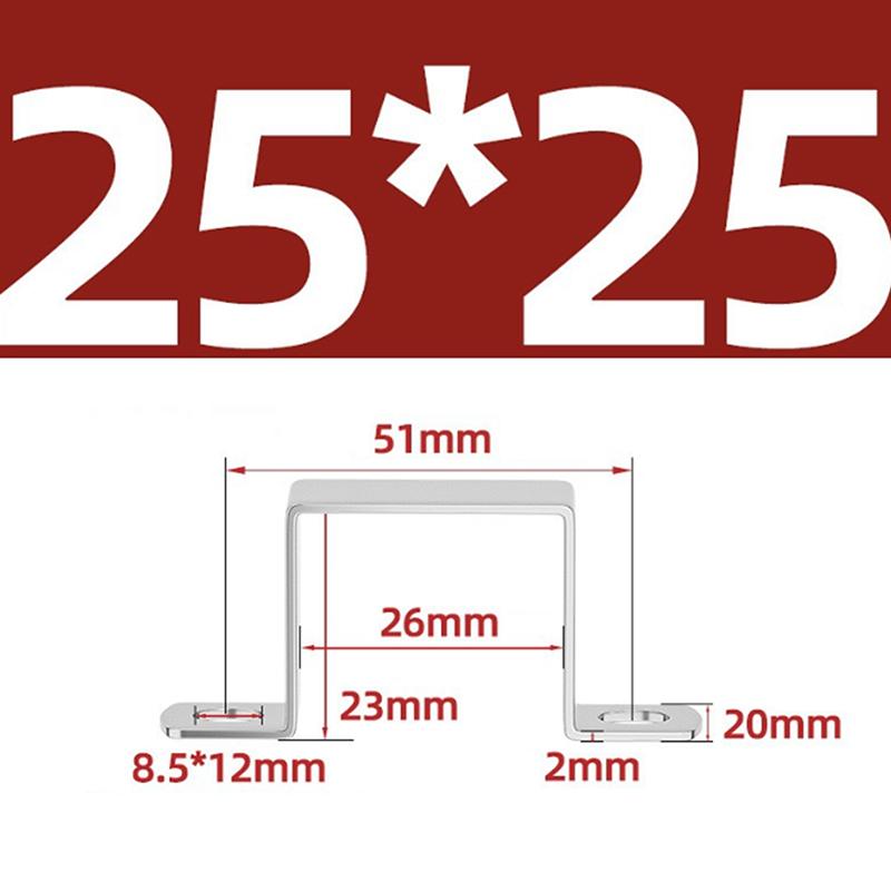 5Pcs Thickened U-Shaped 304 Stainless Steel Horseback Tube Saddle Clip Buckle Throat Hoop Ohm Tube Card Pipe Fixing Clamps