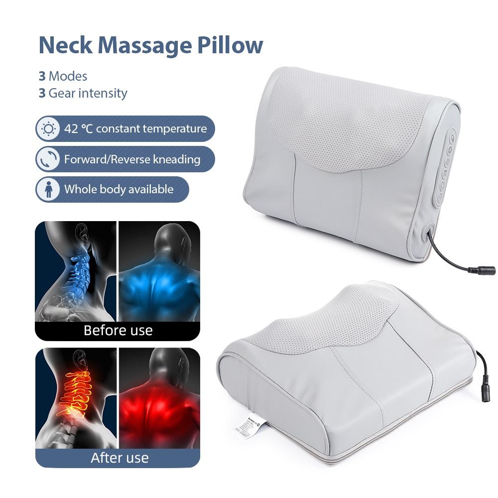 Multifunctional Neck And Back Massage Pillow 20 Heads Shiatsu Kneaded Massager Waist Body Constant Temperature Pillow Cushion