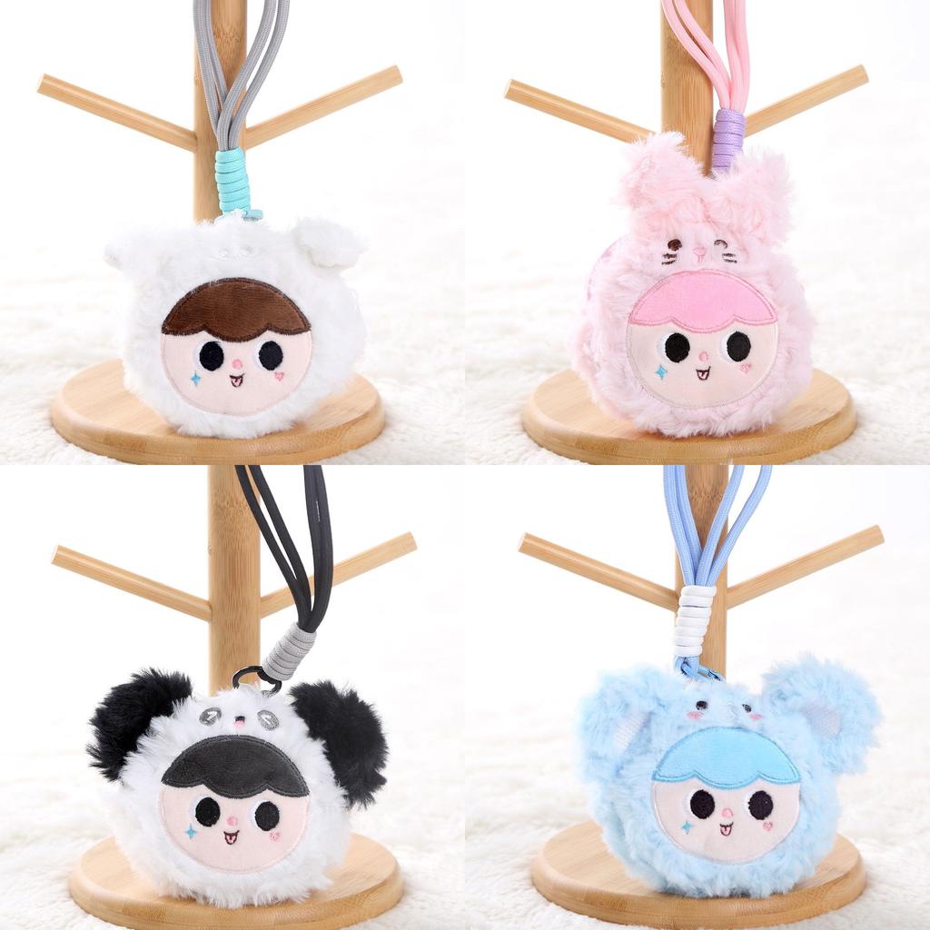 Baby Three Plush Keychain With Elephant Bear Rabbit Animal Design For Girls Gift And Collectors