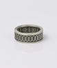 Address669 Interior Pattern Silver Ring #8