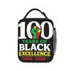 100 Years of Black Excellence Centennial Black History Month Insulated Lunch Bags Thermal Bag ,Lunch Container Tote Lunch Box